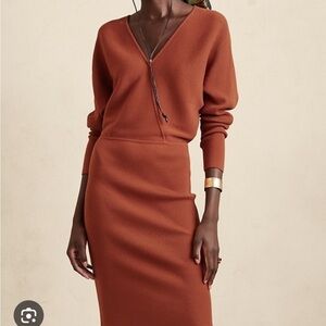 Banana Republic Terracotta Ribbed Dress